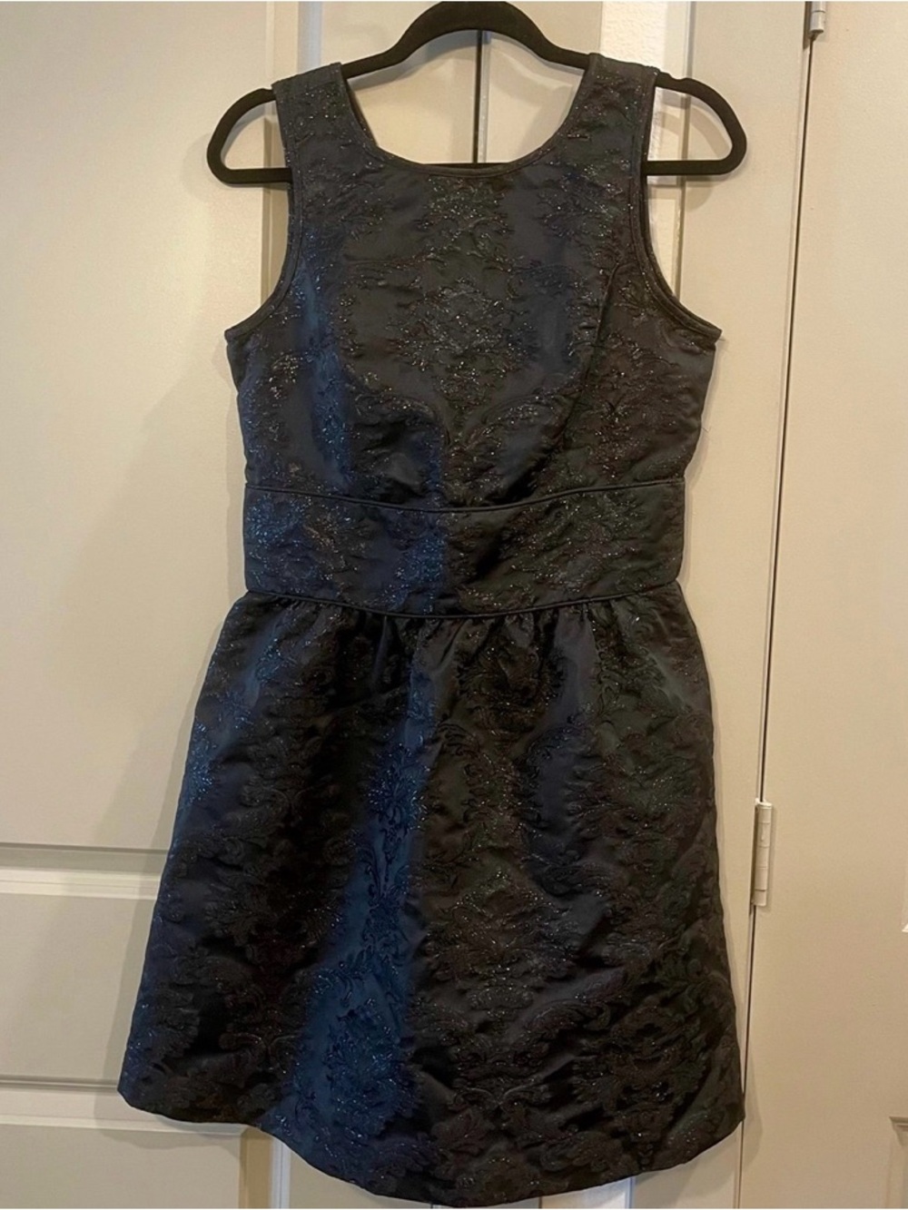 Banana Republic Black Embossed Sleeveless Mini Dress